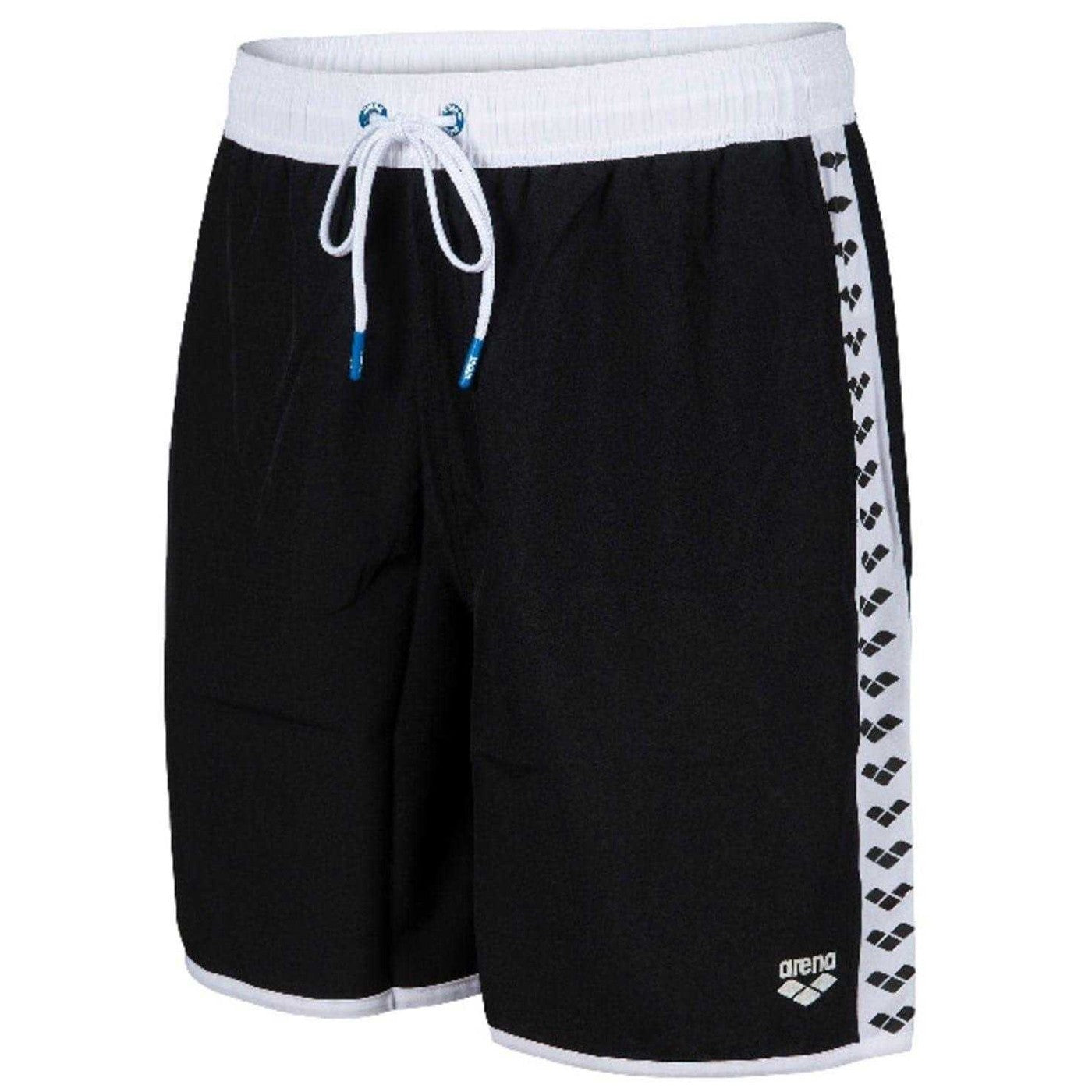 Black-White - Side - Arena Unisex Adult Team Swim Shorts