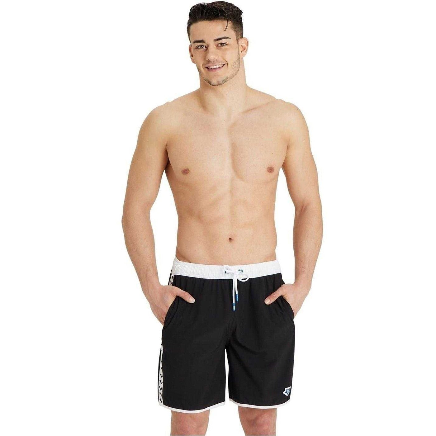 Black-White - Lifestyle - Arena Unisex Adult Team Swim Shorts