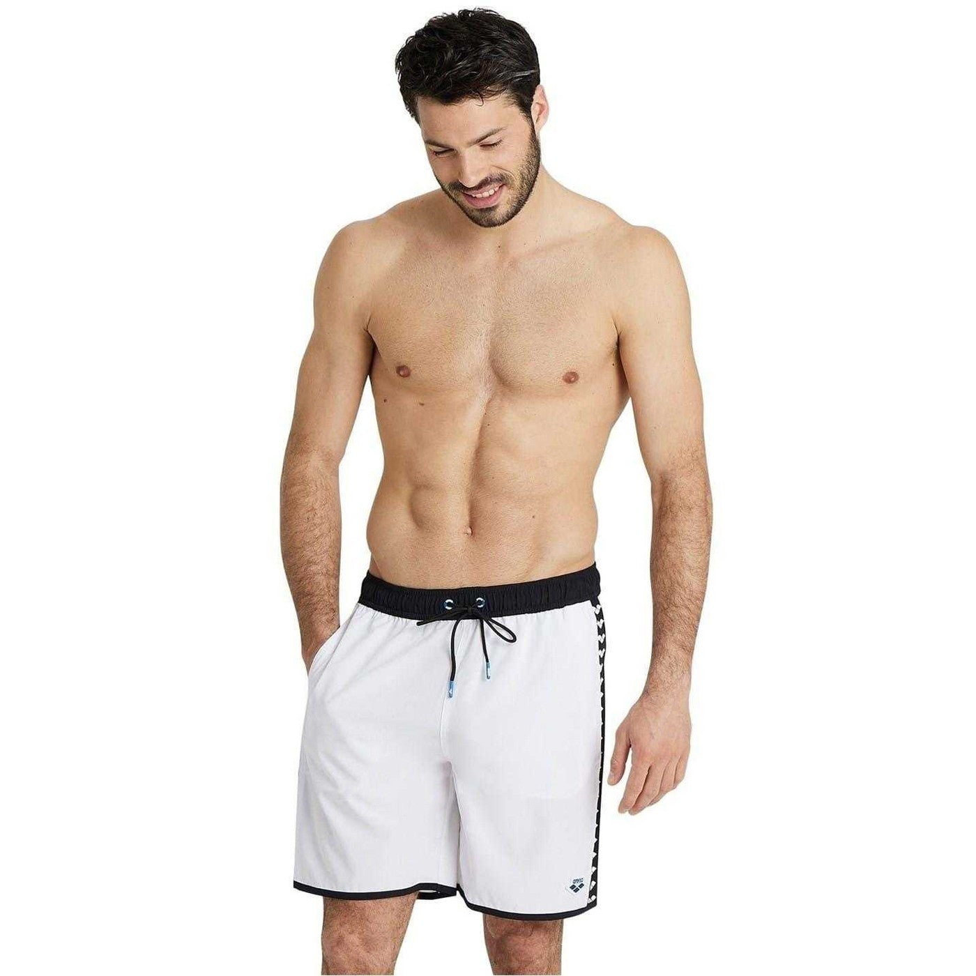 White-Black - Front - Arena Unisex Adult Team Swim Shorts