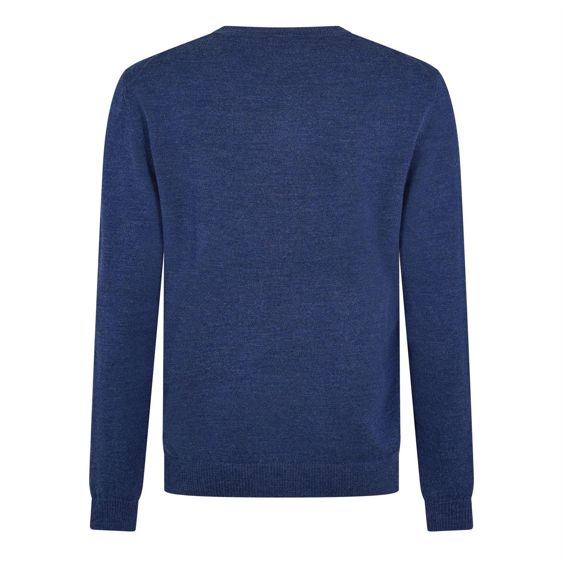 Medium Blue - Side - Boss Mens Crew Neck Regular Long-Sleeved Sweatshirt