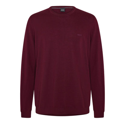 Dark Red - Front - Boss Mens Crew Neck Regular Long-Sleeved Sweatshirt