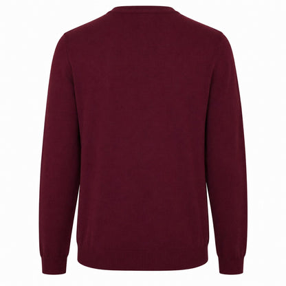 Dark Red - Back - Boss Mens Crew Neck Regular Long-Sleeved Sweatshirt