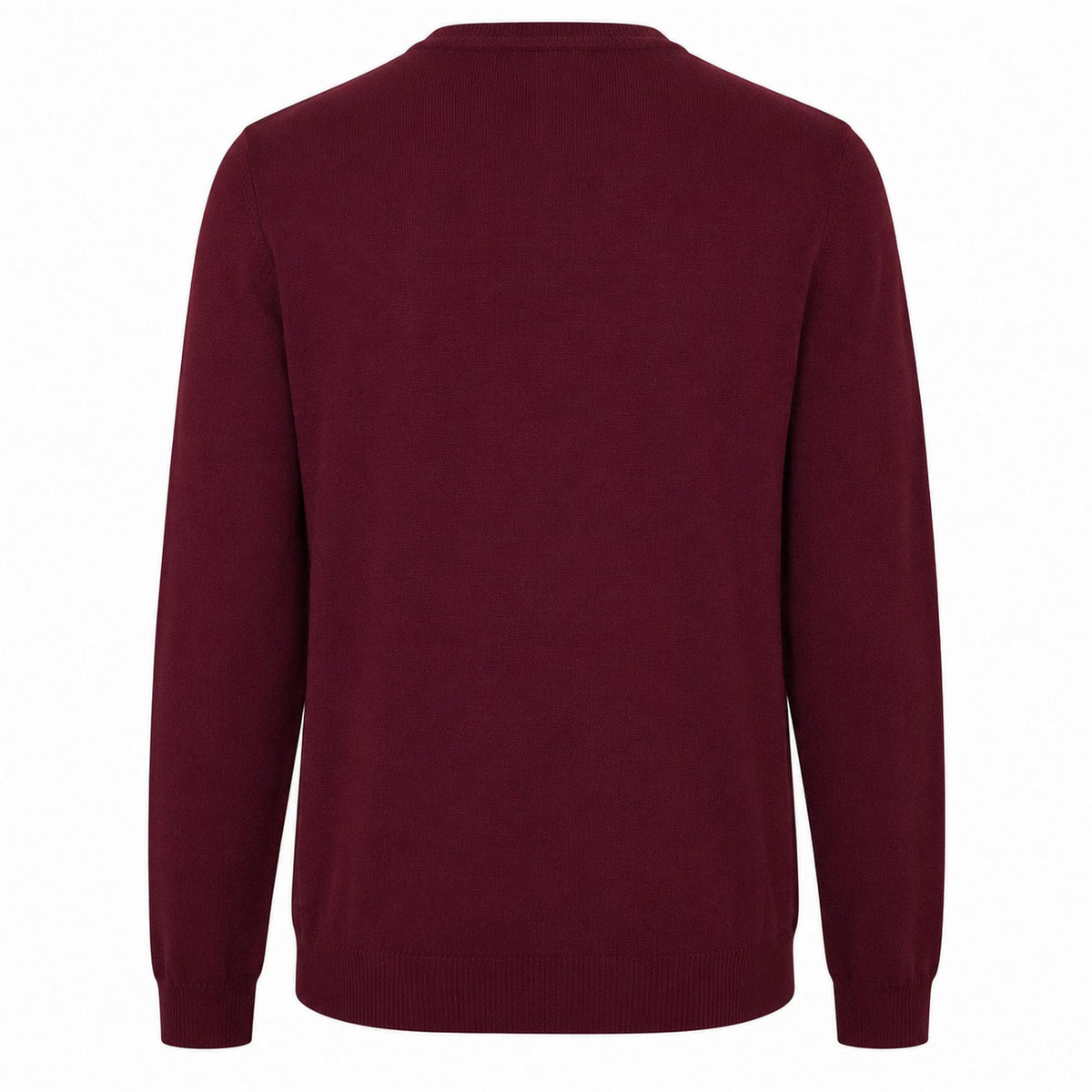 Dark Red - Back - Boss Mens Crew Neck Regular Long-Sleeved Sweatshirt