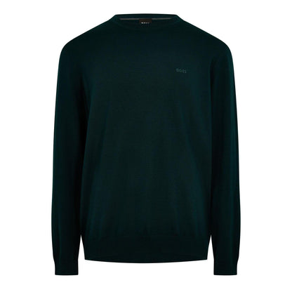 Dark Green - Front - Boss Mens Crew Neck Regular Long-Sleeved Sweatshirt