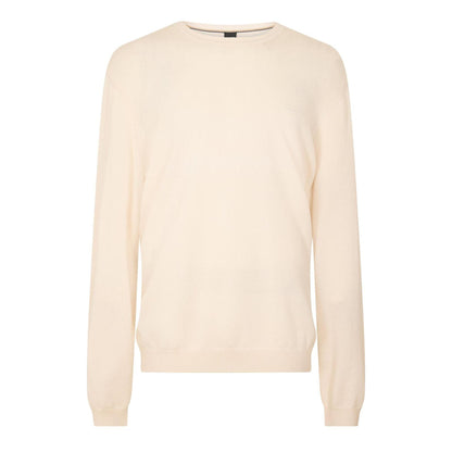 White - Front - Boss Mens Crew Neck Regular Long-Sleeved Sweatshirt