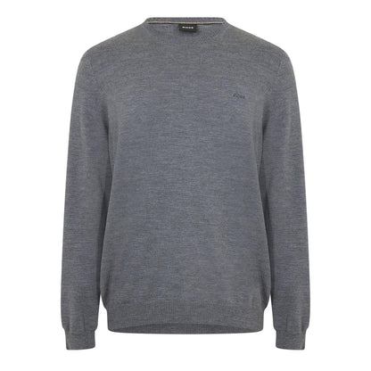 Medium Grey - Front - Boss Mens Crew Neck Regular Long-Sleeved Sweatshirt