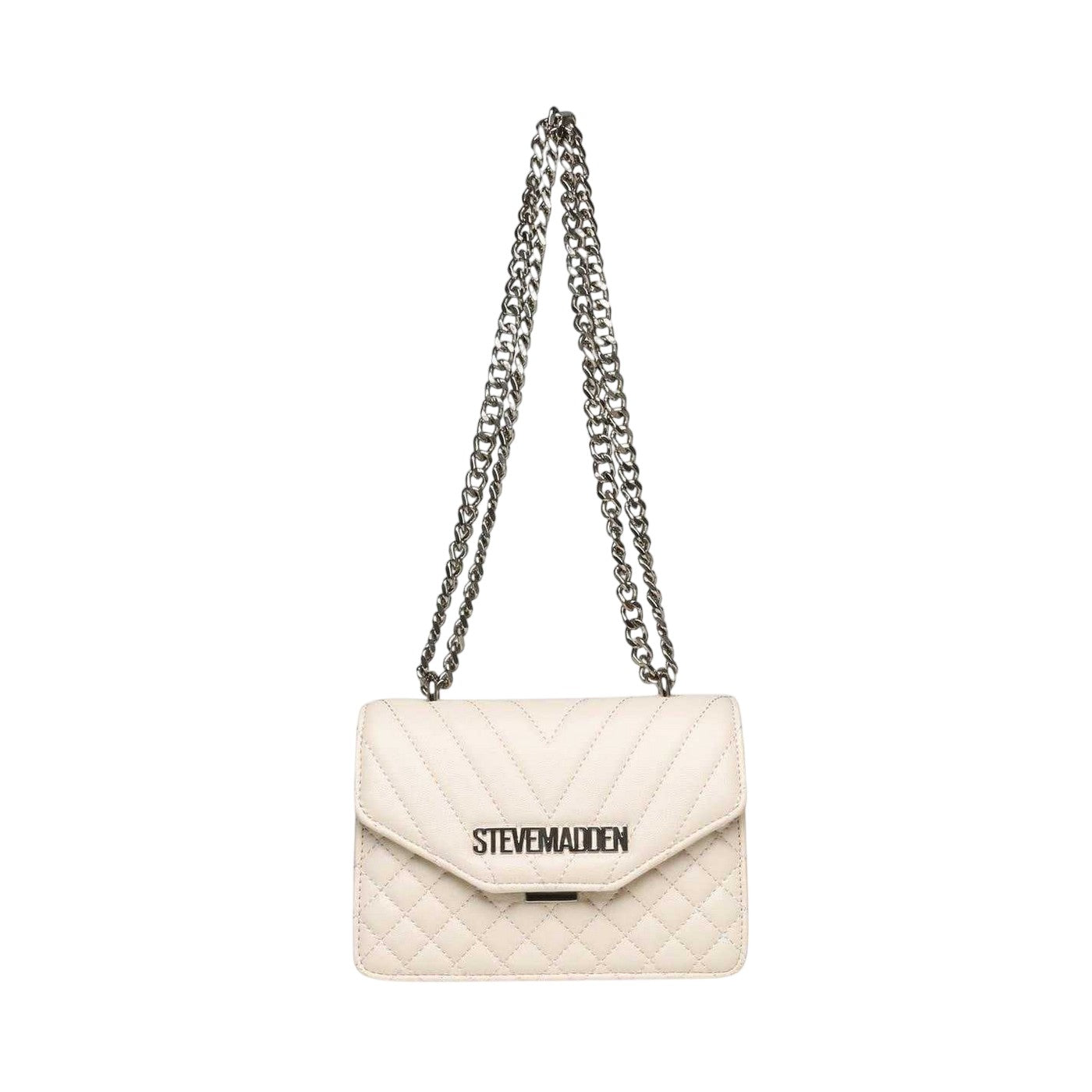 Bone - Front - Steve Madden Chain Strap Crossbody Bag