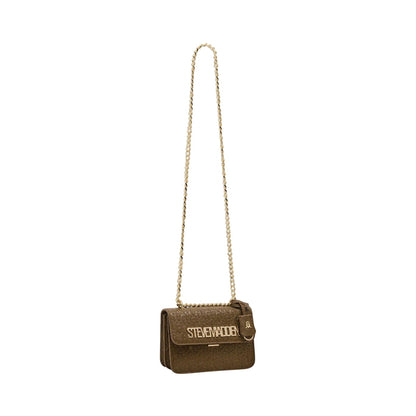 Olive-Gold - Front - Steve Madden Embossed Faux Leather Crossbody Bag