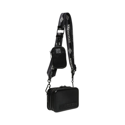 Black - Side - Steve Madden Textured Crossbody Bag