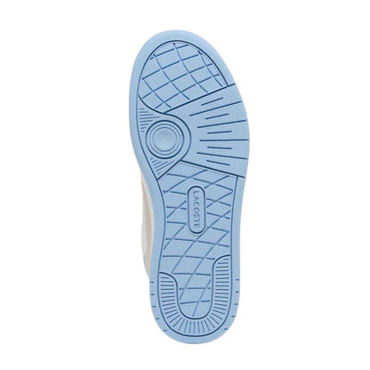White-Blue - Side - Lacoste Womens-Ladies T-Clip Set Leather Trainers