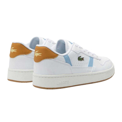 White-Blue - Back - Lacoste Childrens-Kids T-Clip Set Flat Trainers