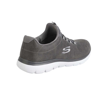 Charcoal - Back - Skechers Womens-Ladies Summits Itz Bazik Textile Trainers