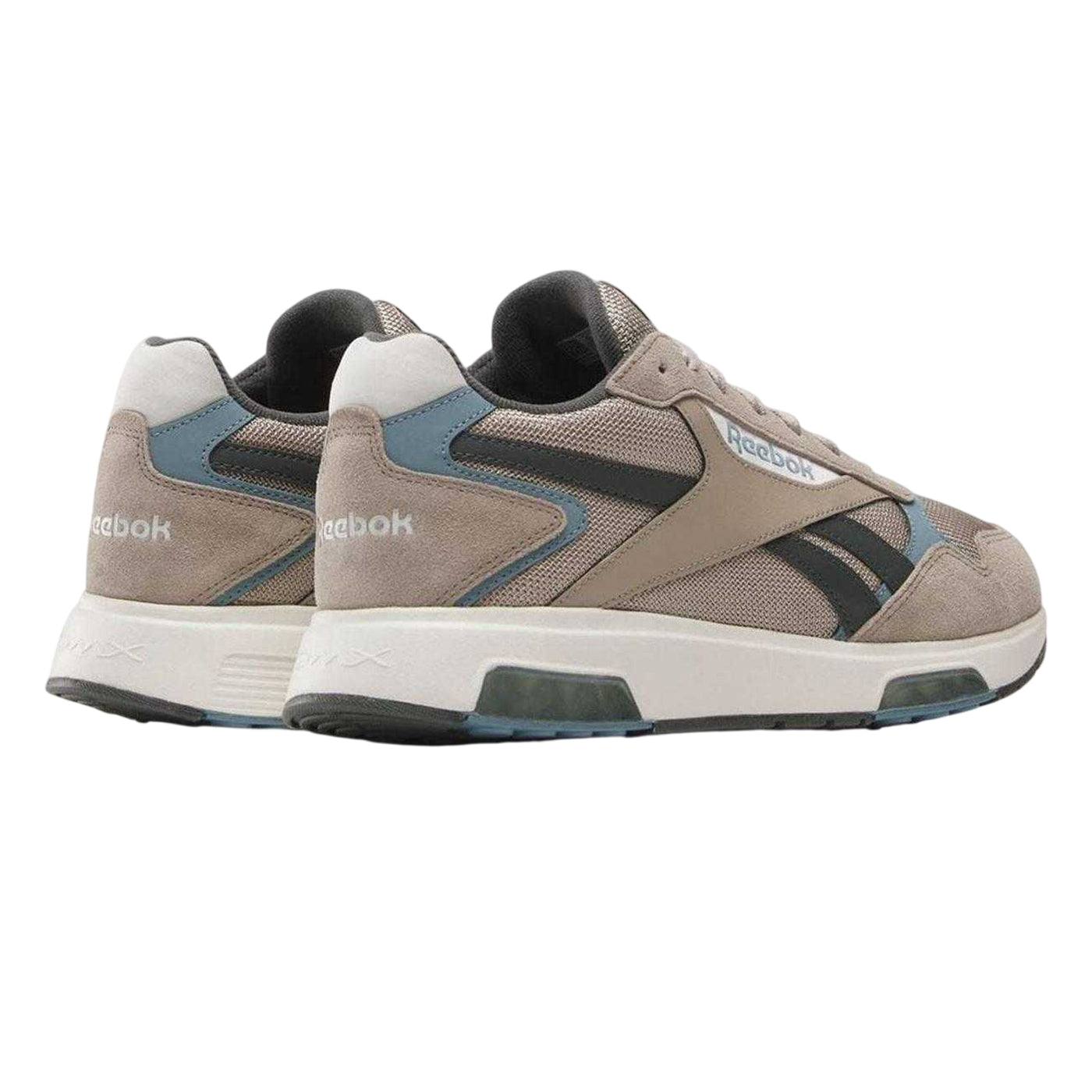 Beige - Back - Reebok Womens-Ladies Glide DMX Leather Air Cushioned Trainers