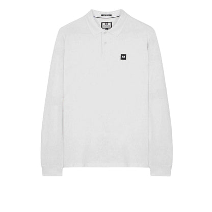 White - Front - Weekend Offender Mens Dice Long-Sleeved Polo Shirt