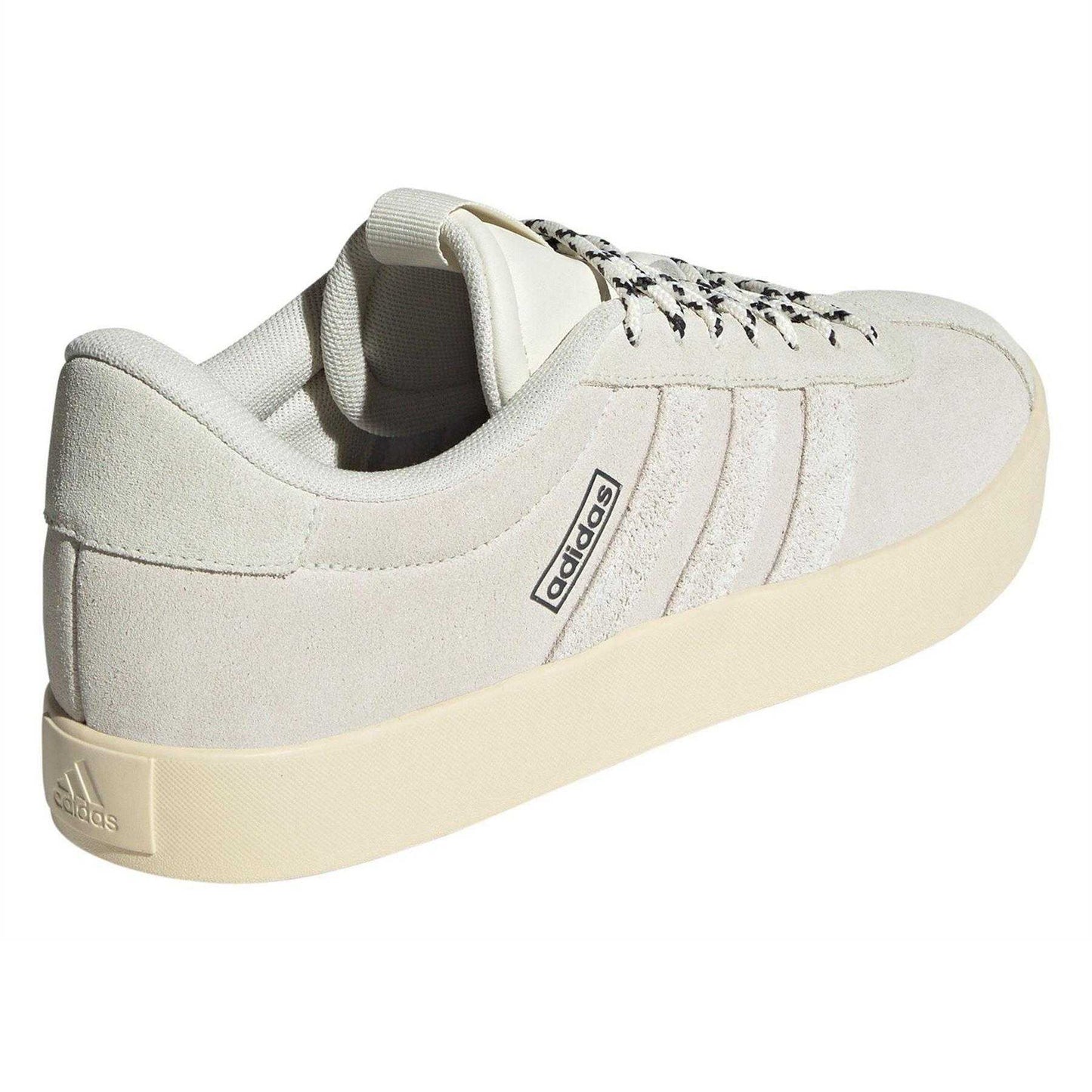 Off White - Back - Adidas Mens VL Court 3.0 Suede Low Cut Flat Trainers