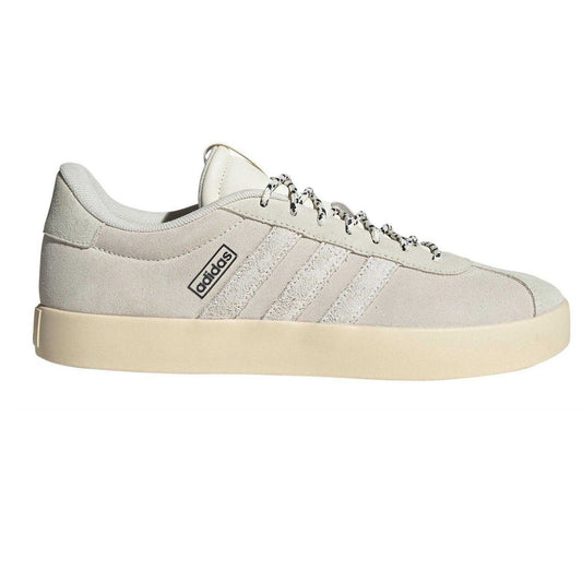 Off White - Front - Adidas Mens VL Court 3.0 Suede Low Cut Flat Trainers