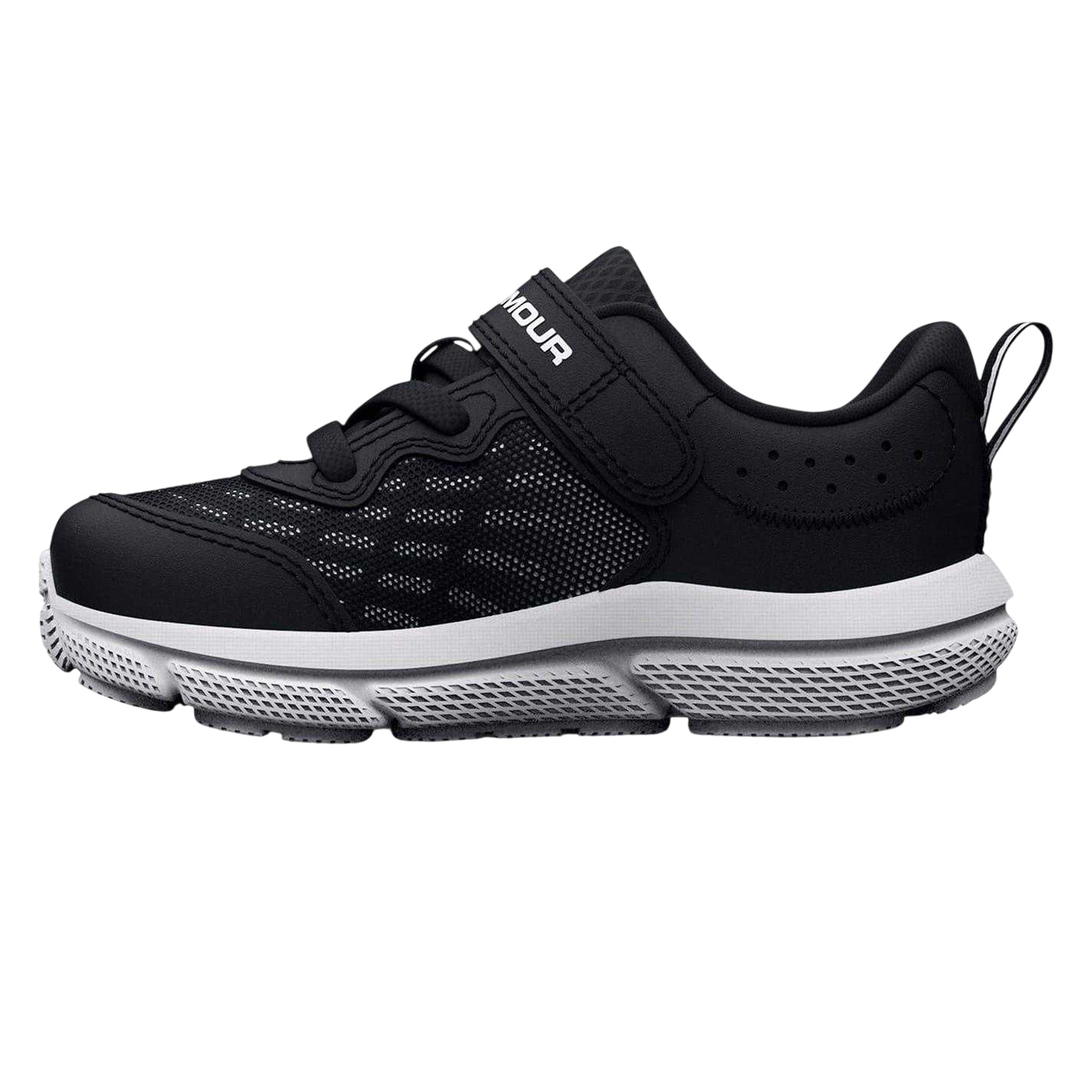 Black-White - Side - Under Armour Baby Boys Assert 10 Running Shoes