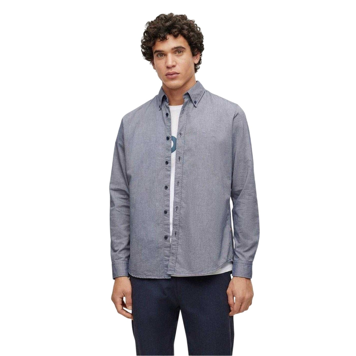 Navy - Lifestyle - Boss Mens Rickert Oxford Shirt