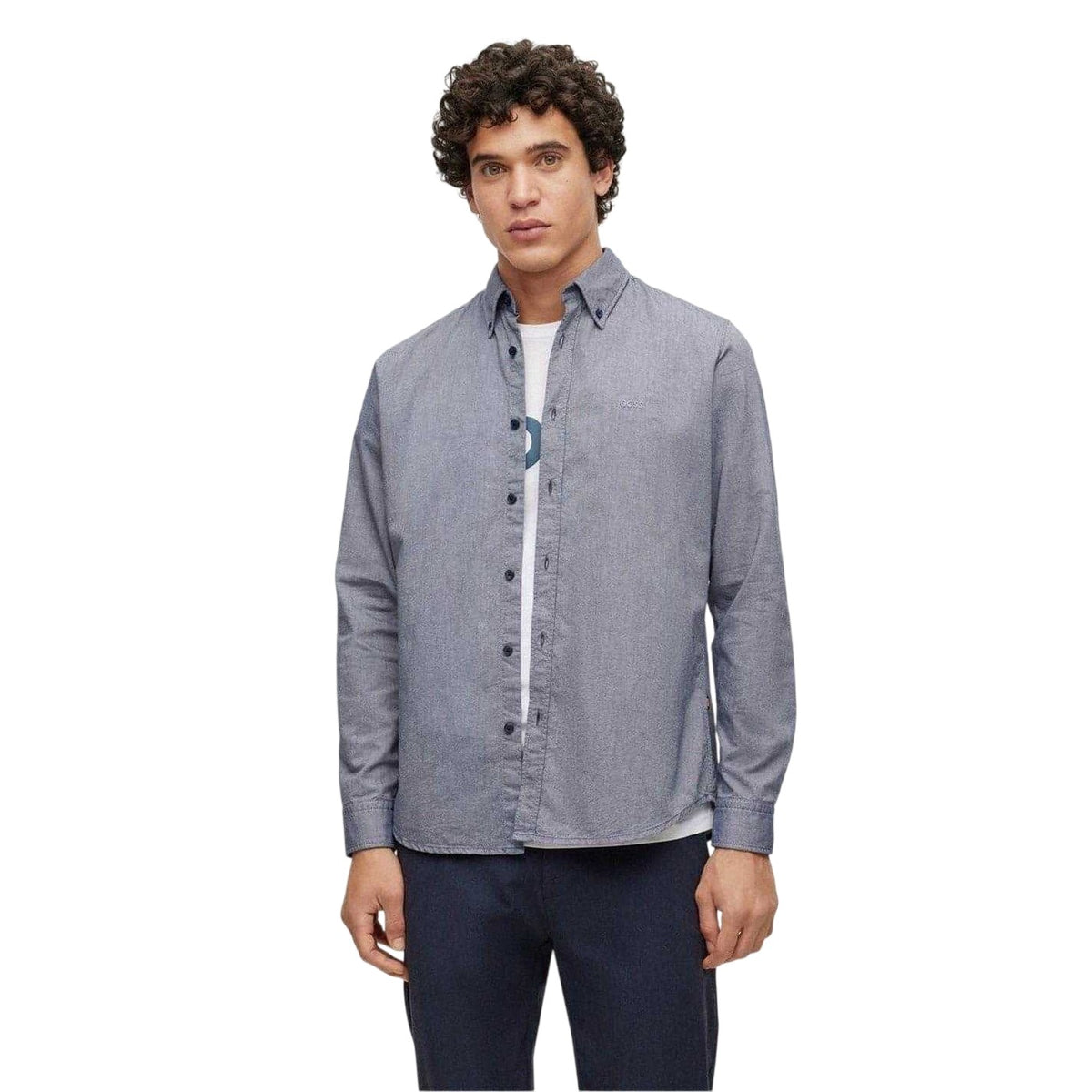 Navy - Lifestyle - Boss Mens Rickert Oxford Shirt