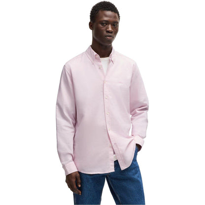 Pink - Front - Boss Mens Rickert Oxford Shirt