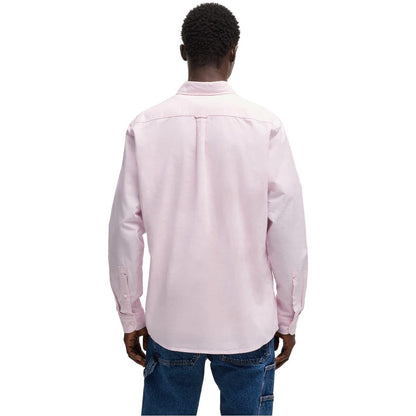 Pink - Back - Boss Mens Rickert Oxford Shirt