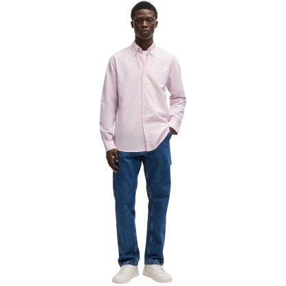 Pink - Pack Shot - Boss Mens Rickert Oxford Shirt