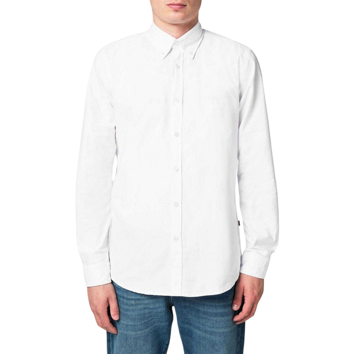 White - Lifestyle - Boss Mens Rickert Oxford Shirt