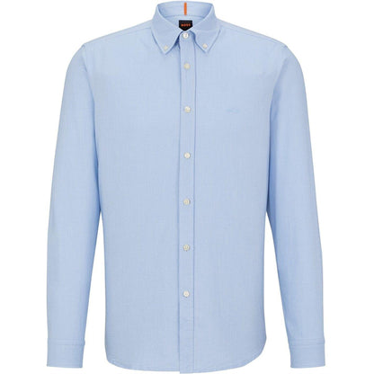 Blue - Front - Boss Mens Rickert Oxford Shirt