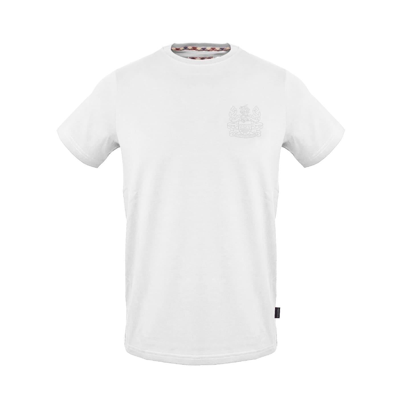 White - Front - Aquascutum Unisex Adult Logo Crew Neck Regular T-Shirt