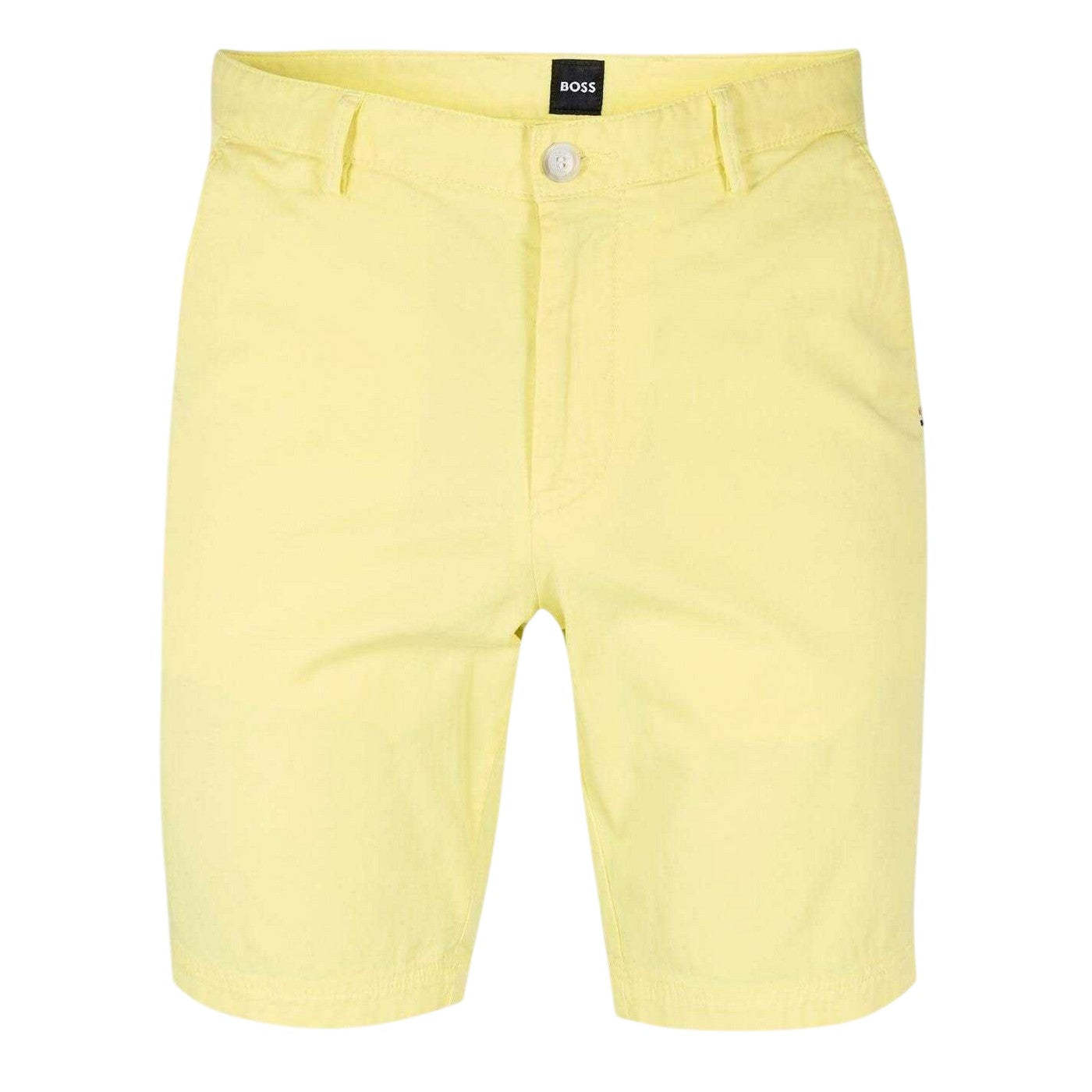 Bright Yellow - Front - Boss Mens Slice Cotton Solid Shorts