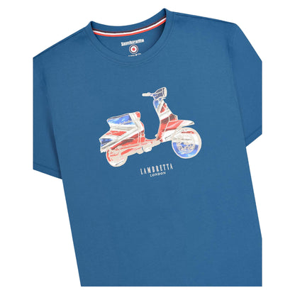 Blue - Side - Lambretta Mens Flag Regular T-Shirt