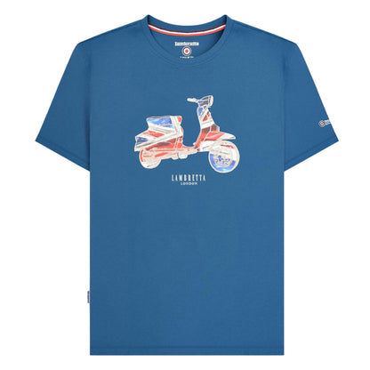 Blue - Front - Lambretta Mens Flag Regular T-Shirt
