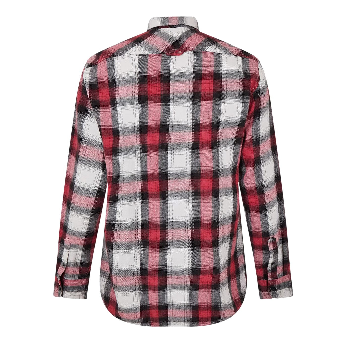 Red - Back - Replay Mens Plaid Long-Sleeved Shirt Jacket