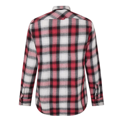 Red - Back - Replay Mens Plaid Long-Sleeved Shirt Jacket