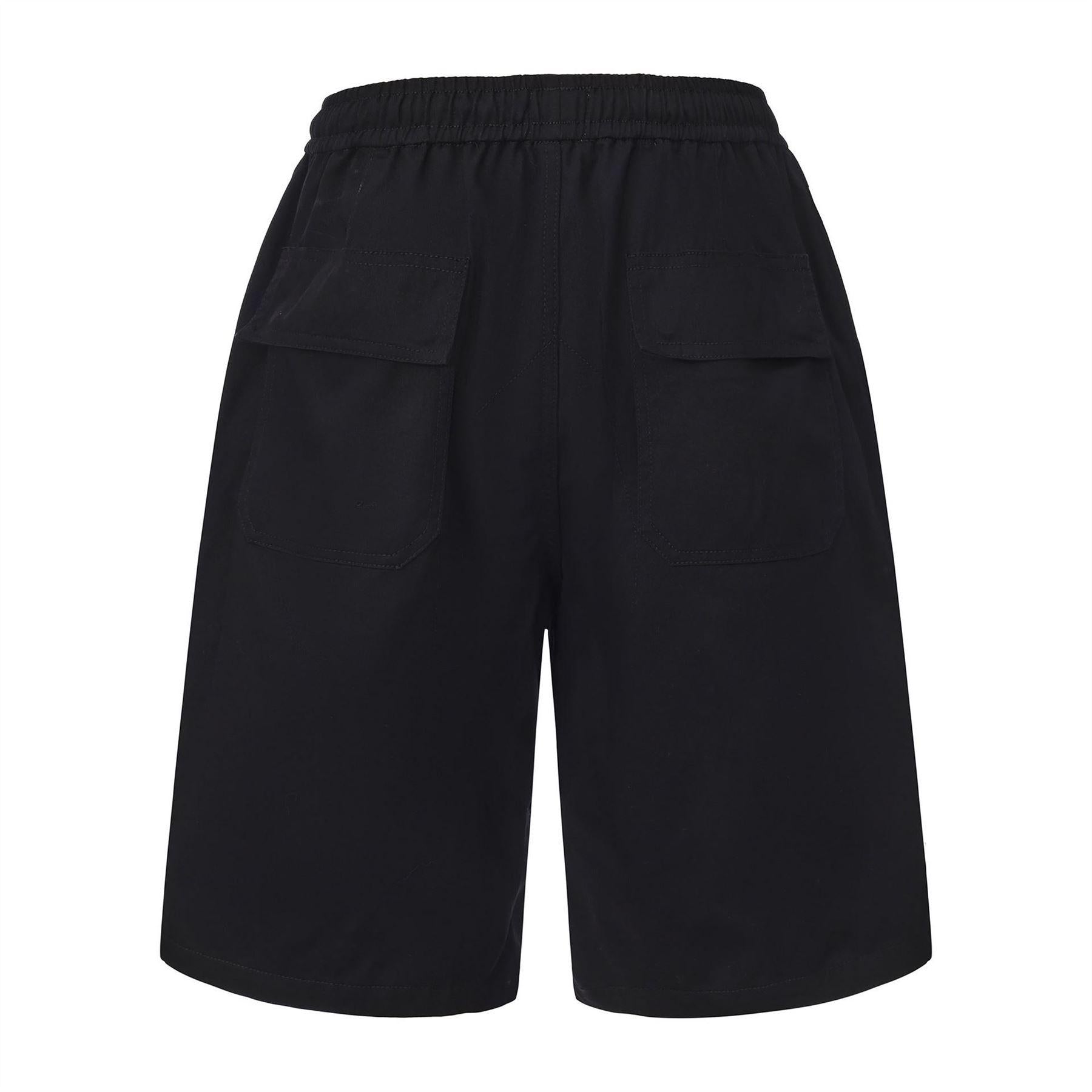 Black - Back - Pretty Green Mens Cotton Casual Shorts