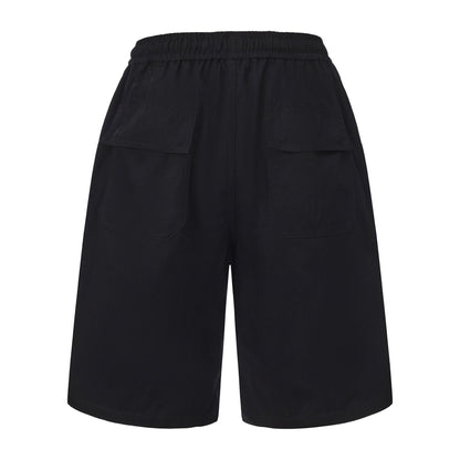 Black - Back - Pretty Green Mens Cotton Casual Shorts