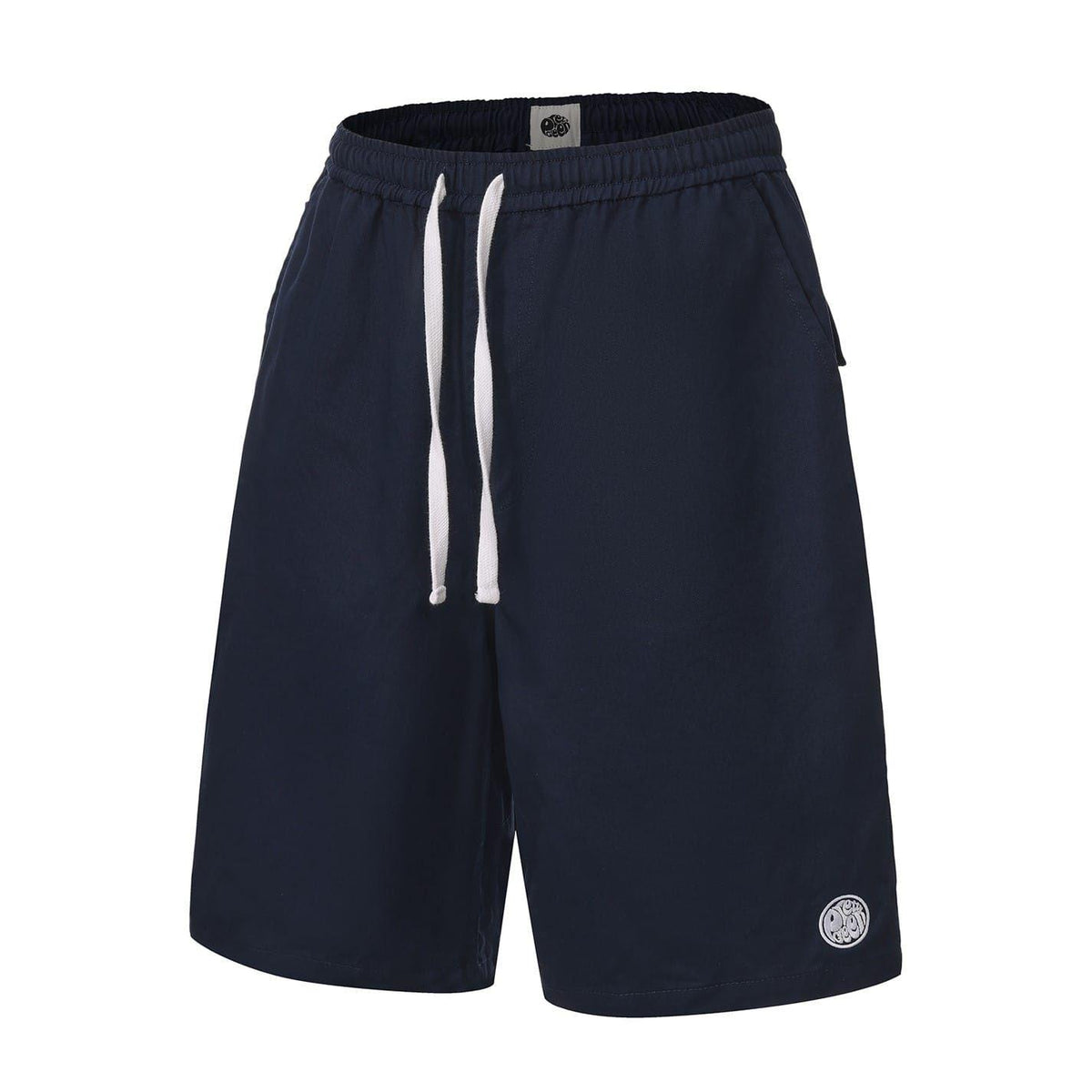 Navy - Side - Pretty Green Mens Cotton Casual Shorts