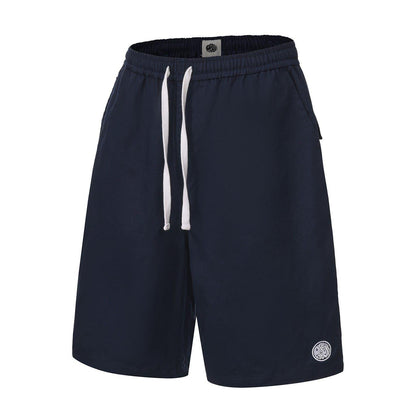 Navy - Side - Pretty Green Mens Cotton Casual Shorts