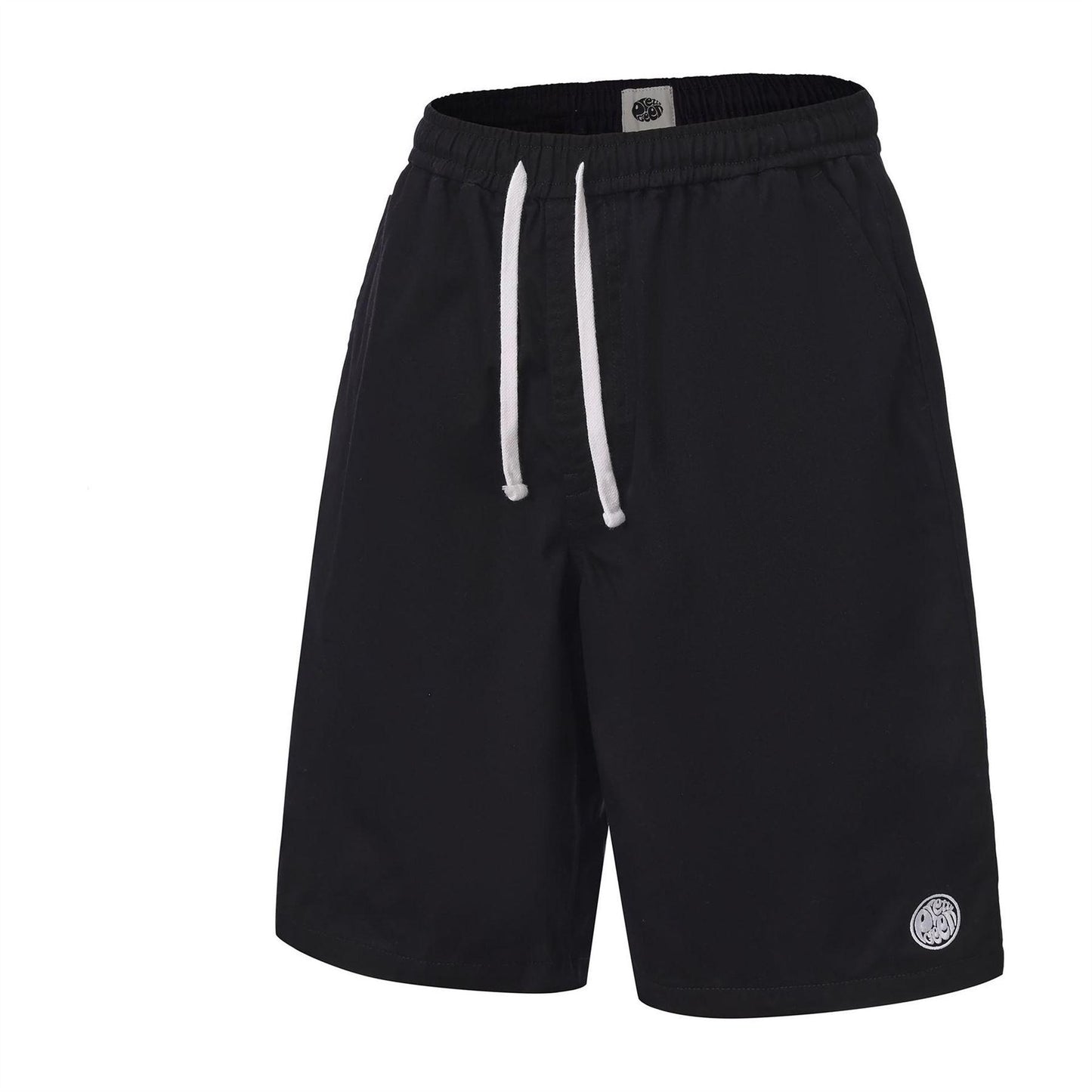 Black - Side - Pretty Green Mens Cotton Casual Shorts