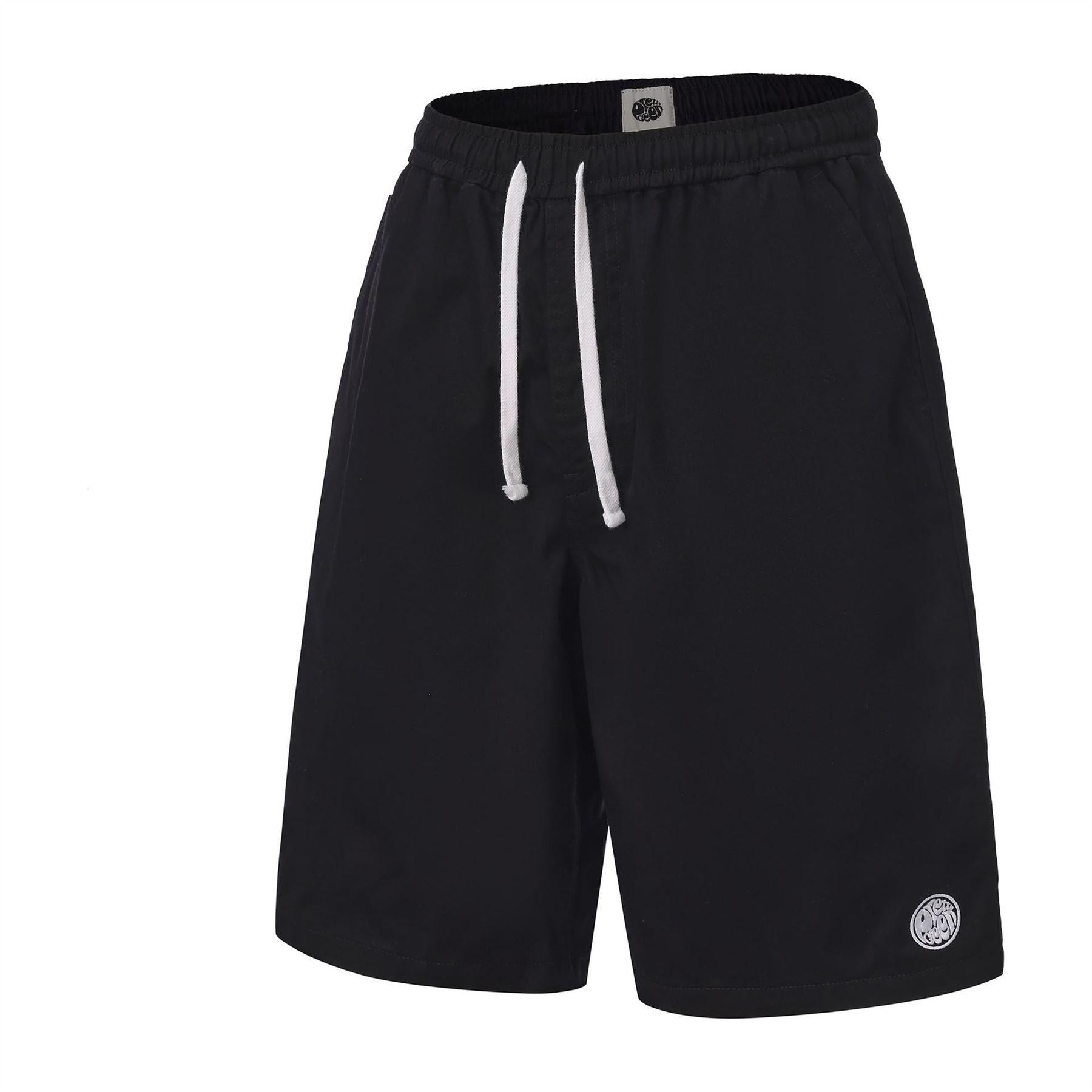 Black - Side - Pretty Green Mens Cotton Casual Shorts