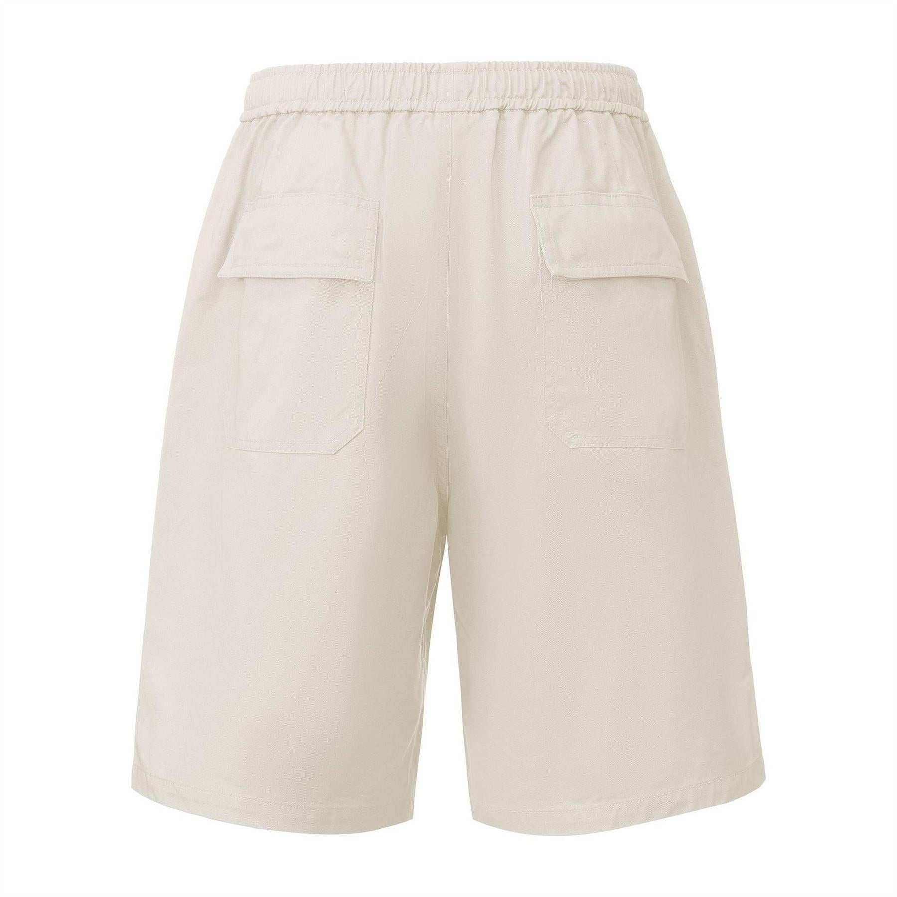 Light Grey - Back - Pretty Green Mens Cotton Casual Shorts