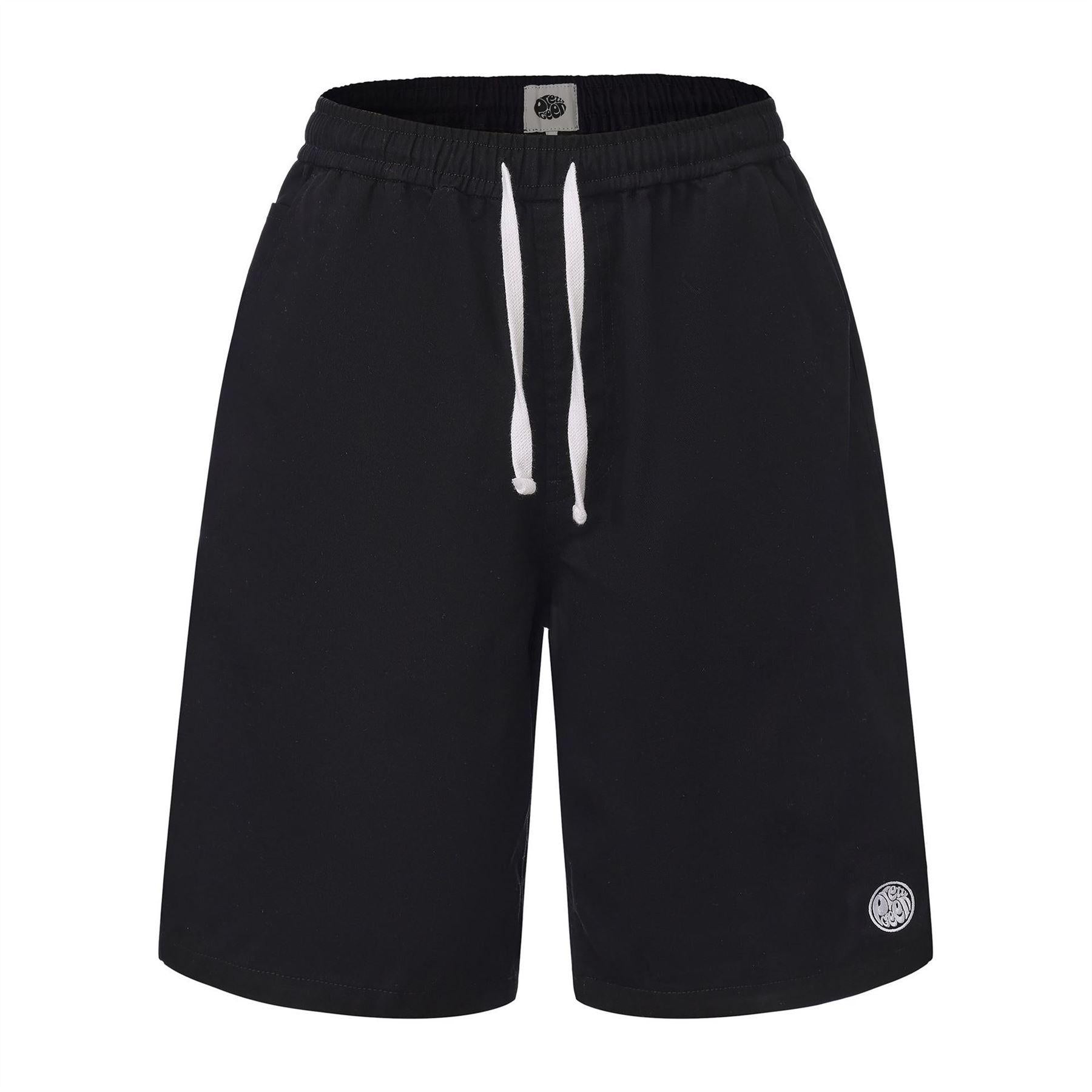 Black - Front - Pretty Green Mens Cotton Casual Shorts