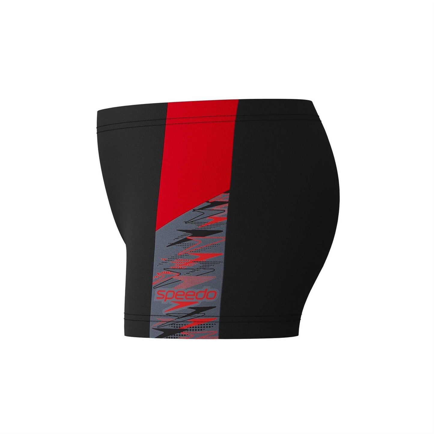 Anthracite-Red - Side - Speedo Childrens-Kids Dive Swimming Trunks