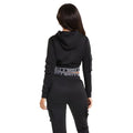 Black - Back - SikSilk Womens-Ladies Cargo Crop Hoodie