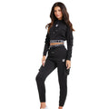 Black - Side - SikSilk Womens-Ladies Cargo Crop Hoodie