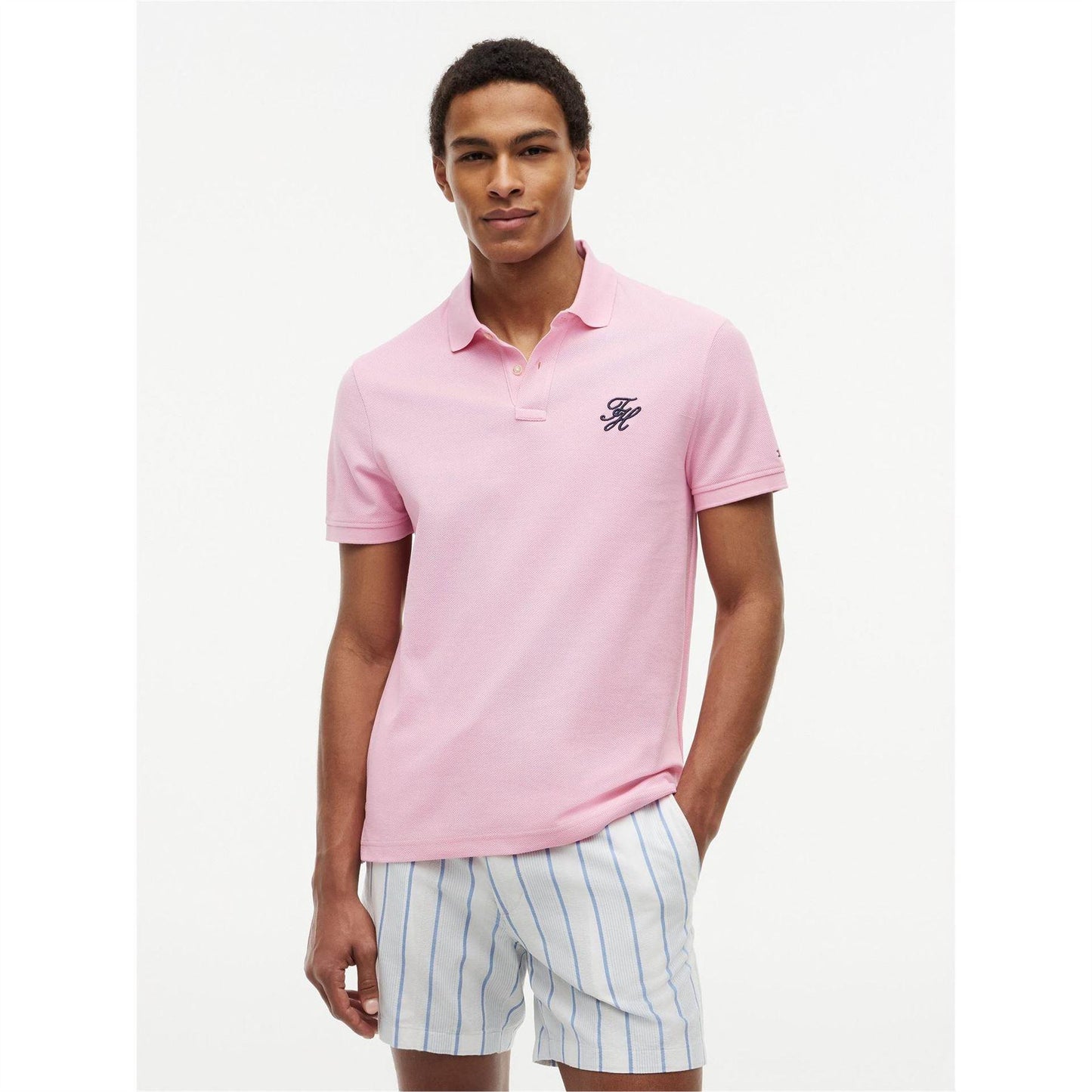 Classic Pink - Back - Tommy Hilfiger Mens Polo Shirt