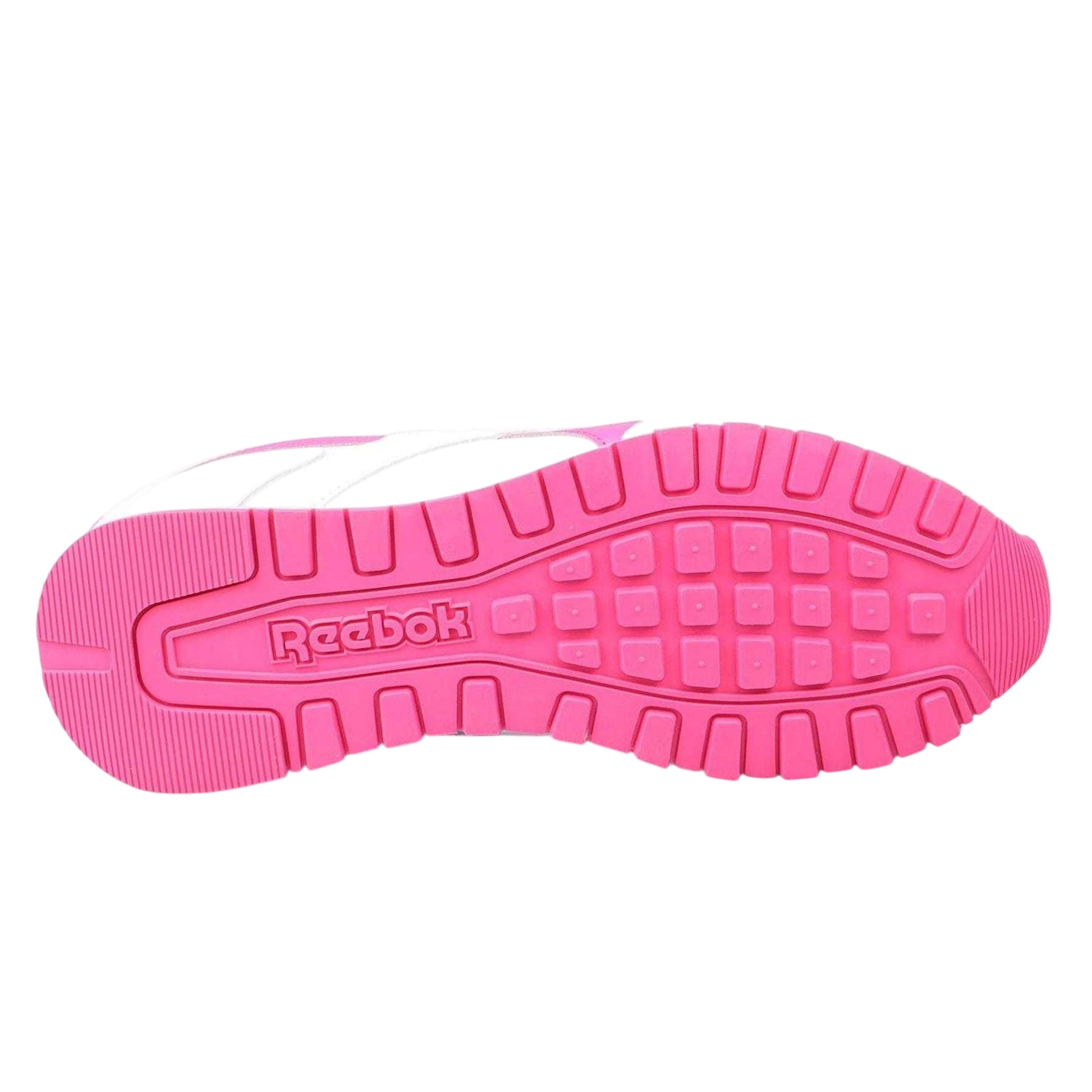 White-Pink - Lifestyle - Reebok Childrens-Kids Glide Leather Flat Trainers