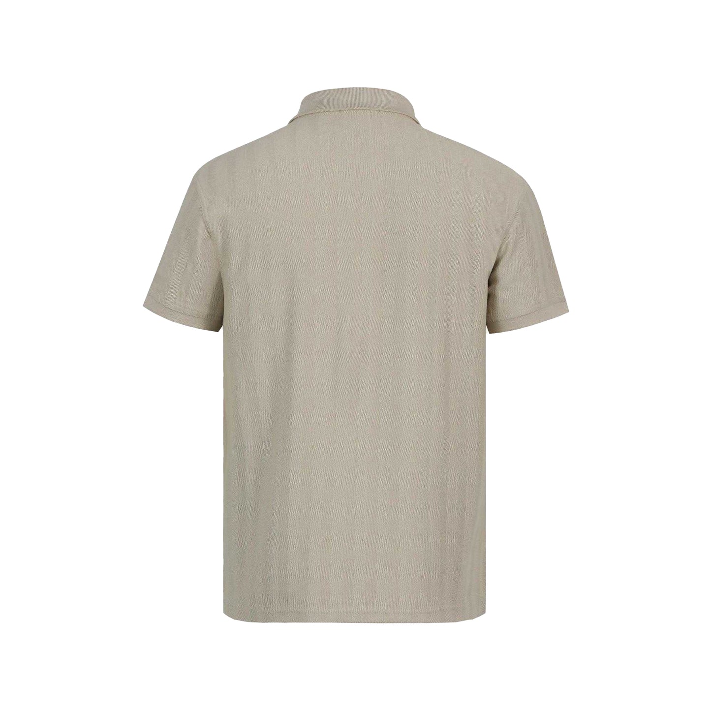 Beige - Back - Jack Wills Mens Herringbone Cotton Polo Shirt