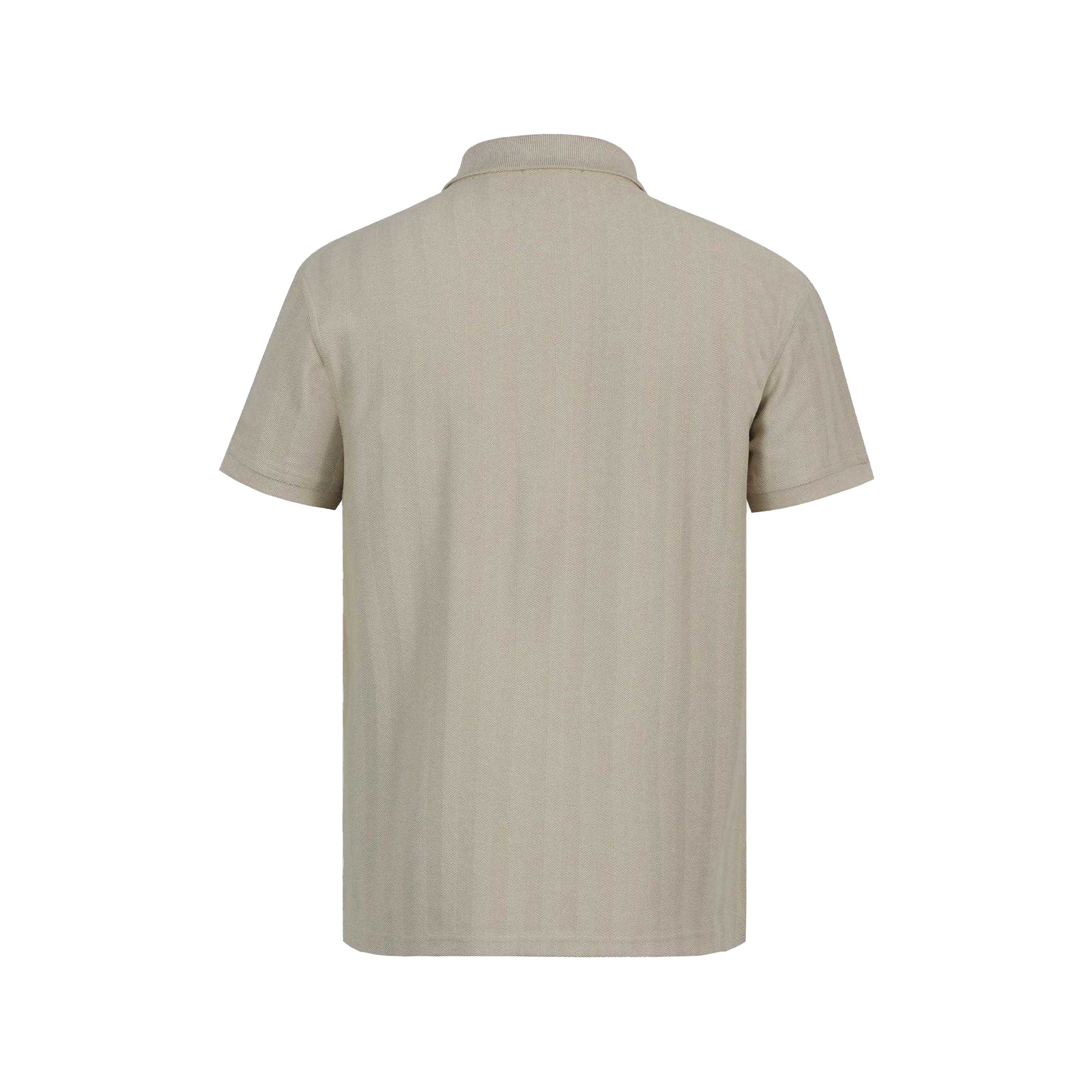 Beige - Back - Jack Wills Mens Herringbone Cotton Polo Shirt