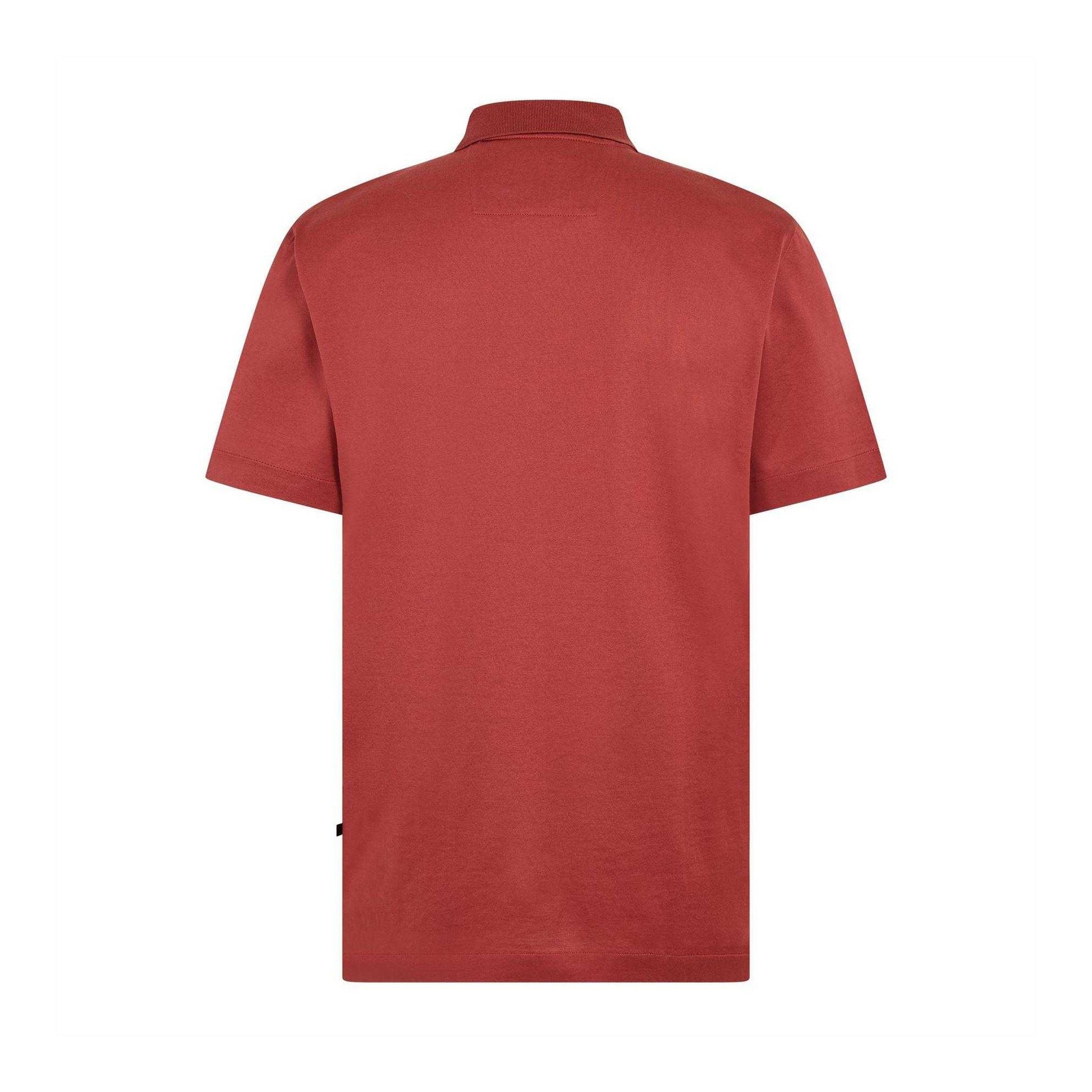 Brown - Back - Boss Mens Paras 365 Short-Sleeved Polo Shirt